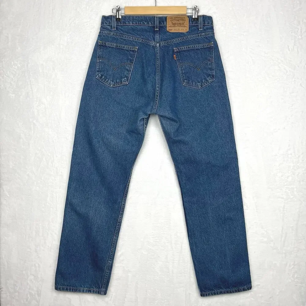 Levi’s Vintage Jeans 505 Mens 34x30 “33x29.5” Straight Leg Orange‎ Tab 90s Blue
